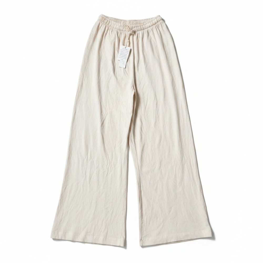 Ocean Drive Cream Wide-Leg Drawstring Lounge Pants
